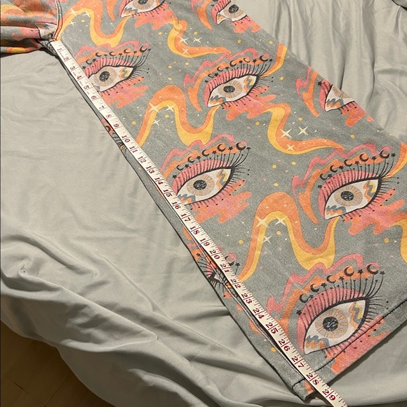 Evil eye super wide legged denim jeans button & zipper unbranded - Picture 10 of 15